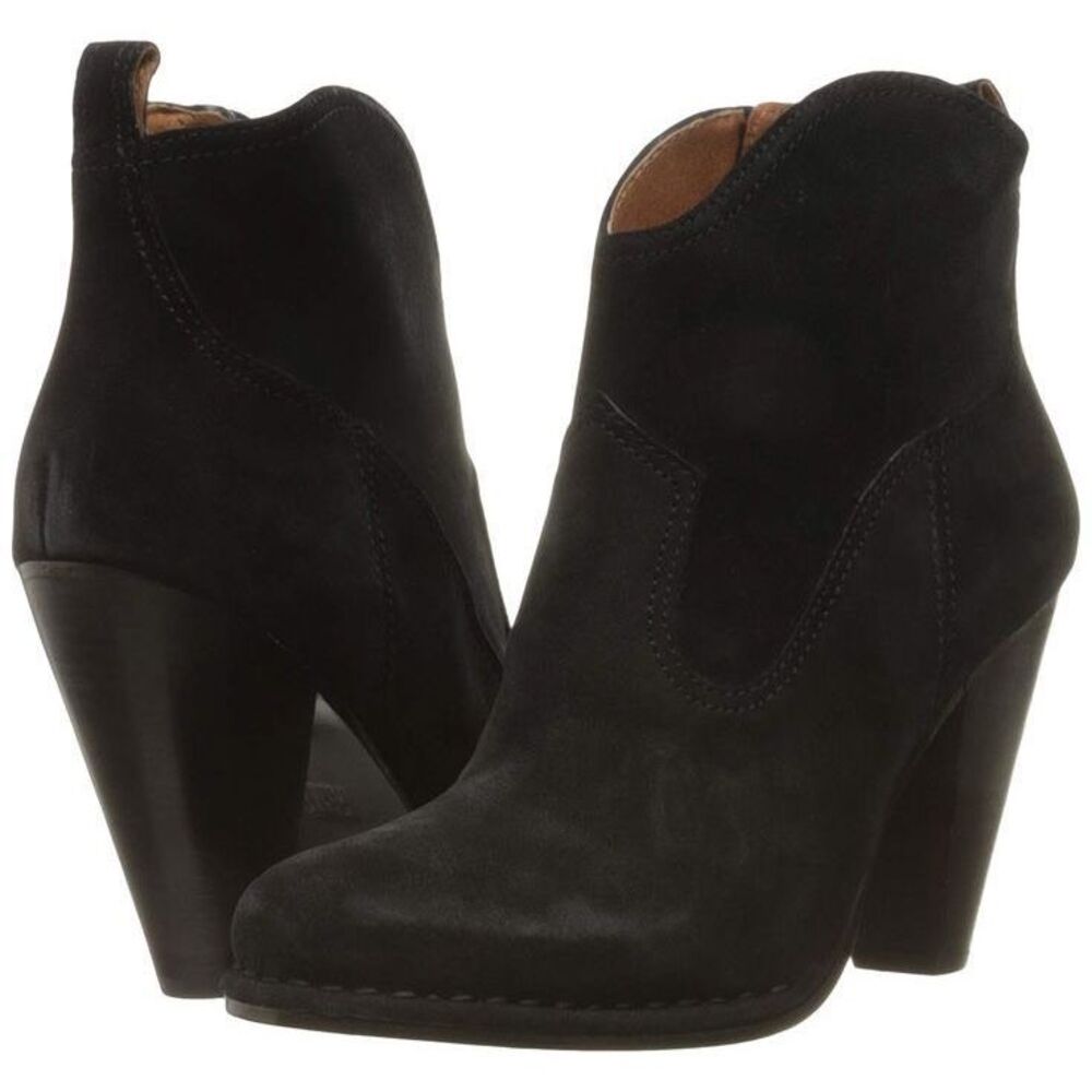 ✨FRYE Women's Madeline Short Suede Black Sz 8 Boots✨ - Picture 2 of 12